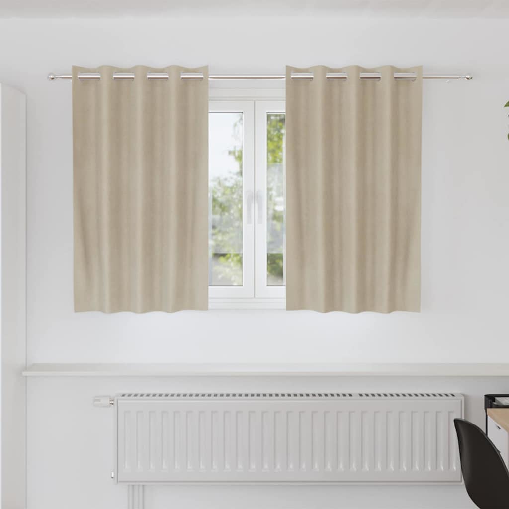 Verduisterende gordijnen 2 pcs Crème 140 x 140 cm Fluweel