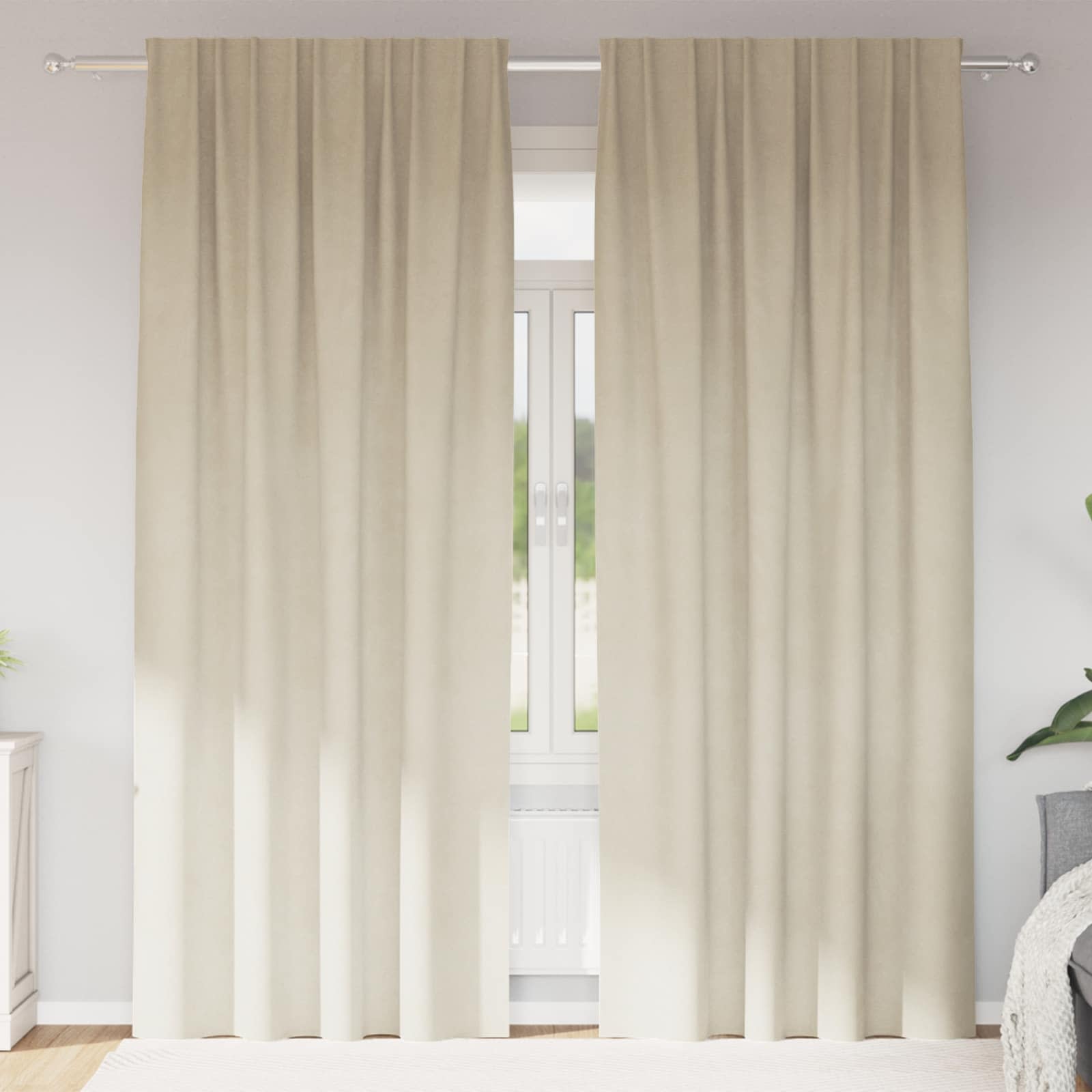 Verduisterende gordijnen 2 pcs Crème 140 x 260 cm Fluweel