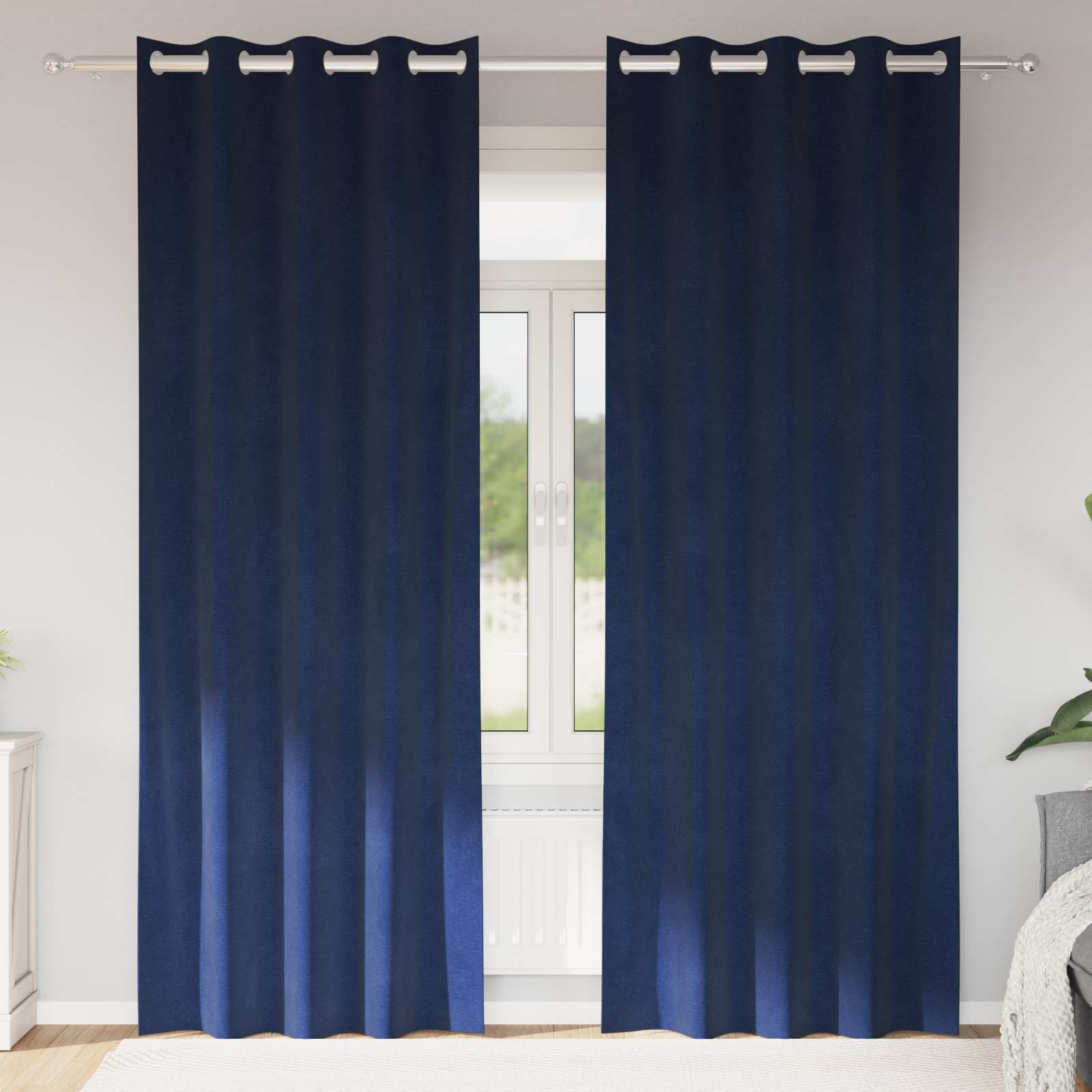 Verduisterende gordijnen 2 pcs Donkerblauw 140 x 225 cm Fluweel