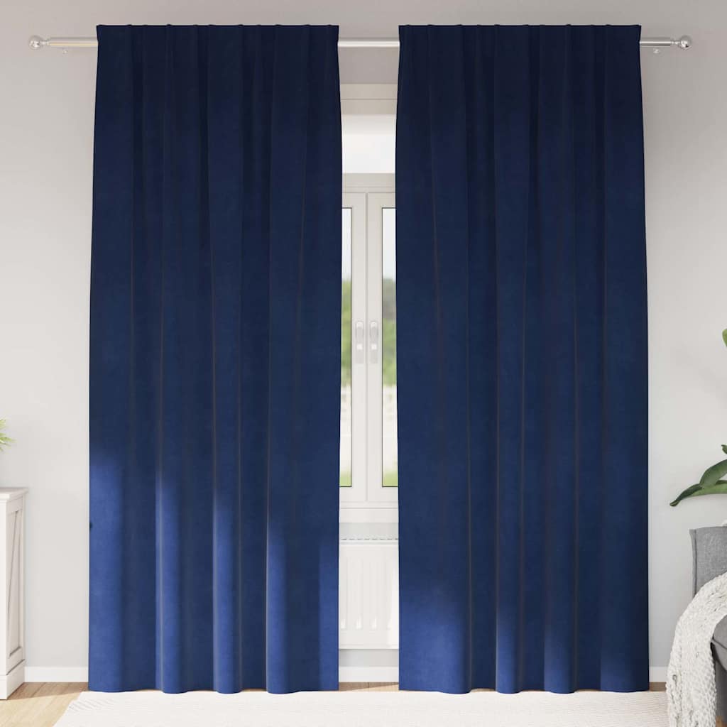 Verduisterende gordijnen 2 pcs Donkerblauw 140 x 245 cm Fluweel