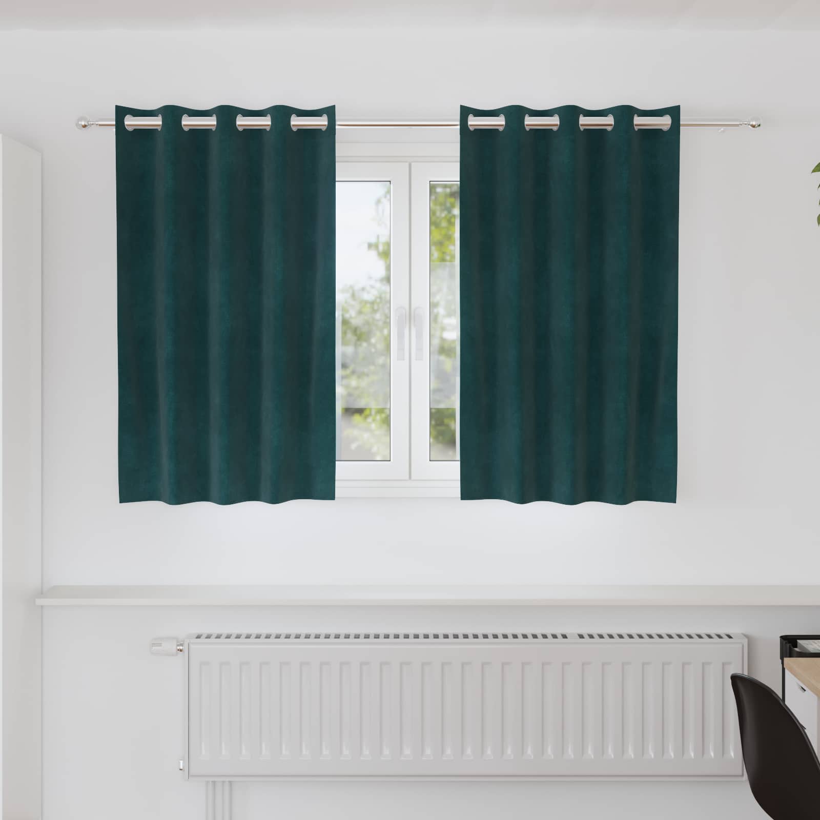 Verduisterende gordijnen 2 pcs Donkergroen 140 x 140 cm Fluweel