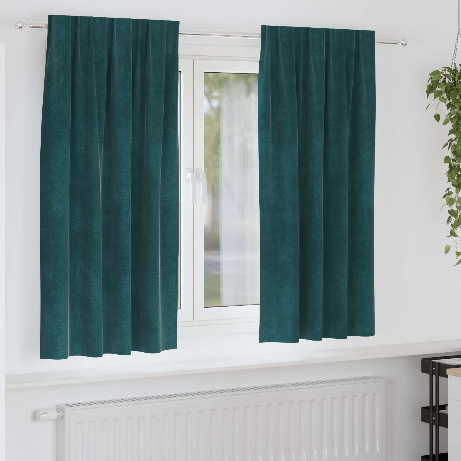 Verduisterende gordijnen 2 pcs Donkergroen 140 x 175 cm Fluweel