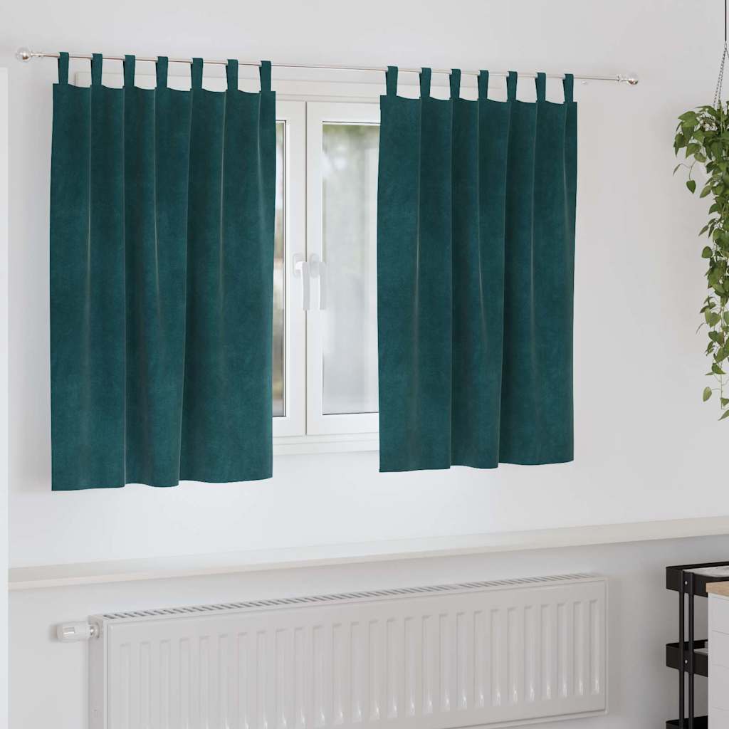 Verduisterende gordijnen 2 pcs Donkergroen 140 x 140 cm Fluweel