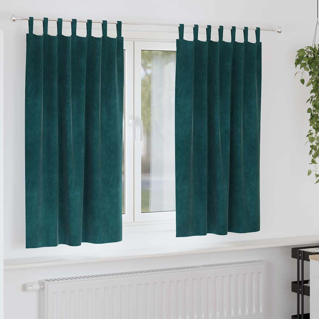 Verduisterende gordijnen 2 pcs Donkergroen 140 x 175 cm Fluweel