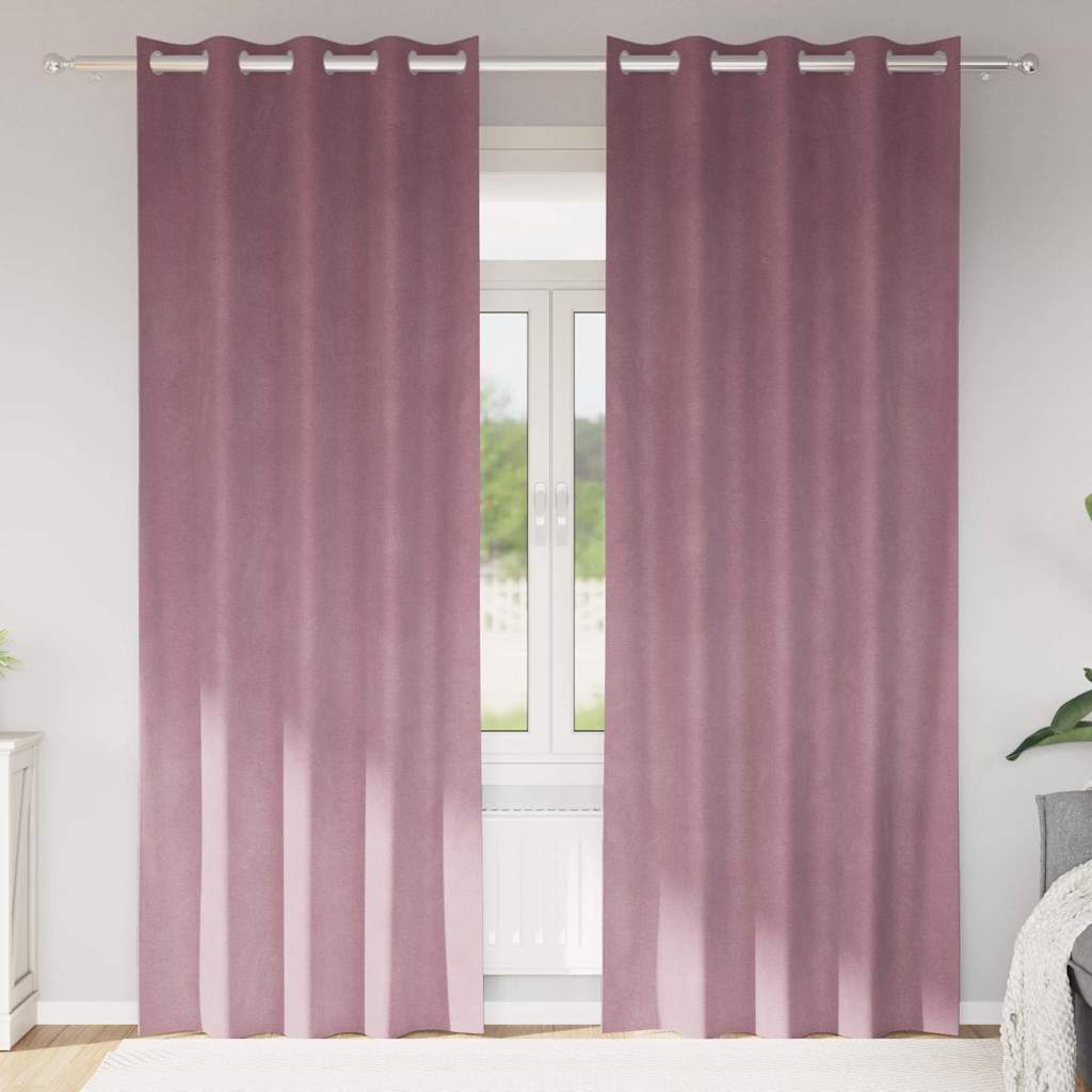 Verduisterende gordijnen 2 pcs Donkerroze 140 x 225 cm Fluweel