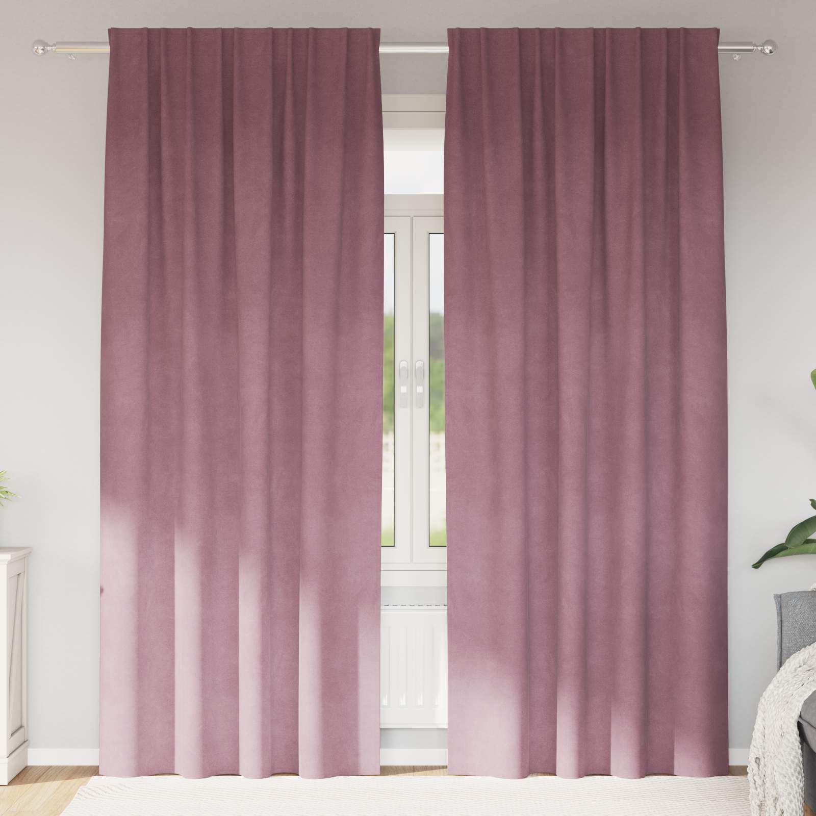 Verduisterende gordijnen 2 pcs Donkerroze 140 x 245 cm Fluweel