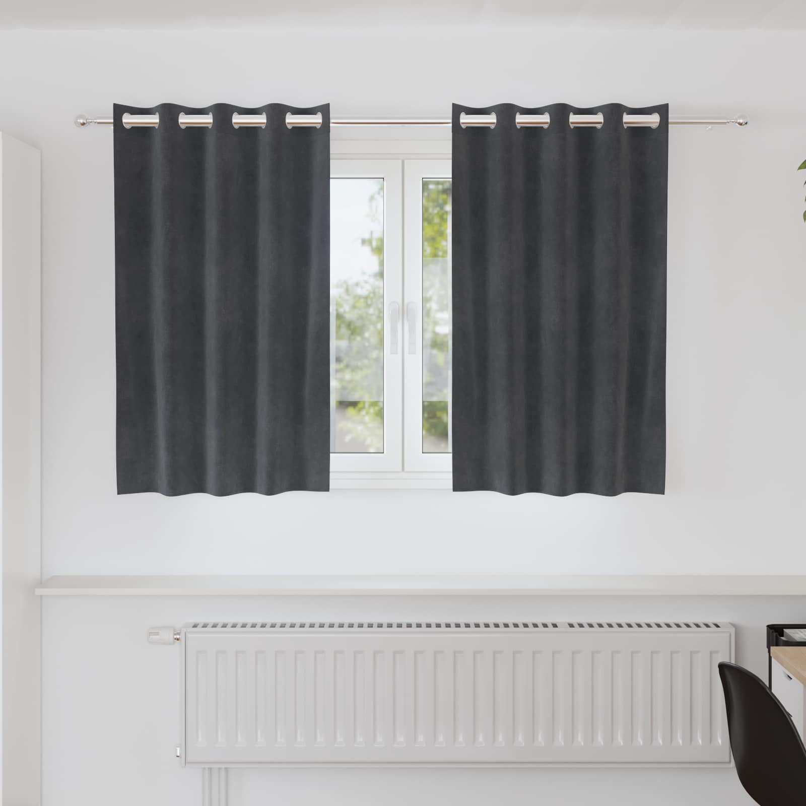 Verduisterende gordijnen 2 st Lichtgrijs 140 x 140 cm Fluweel