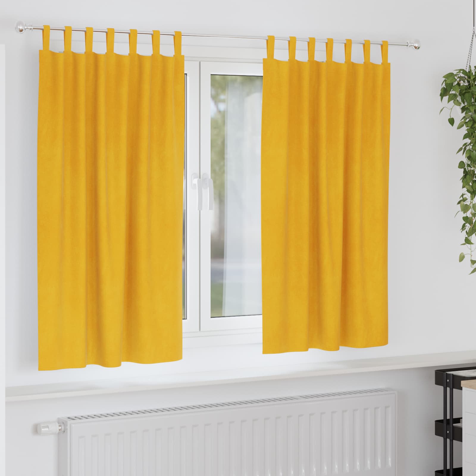 Verduisterende gordijnen 2 pcs Mosterdgeel 140 x 175 cm Fluweel