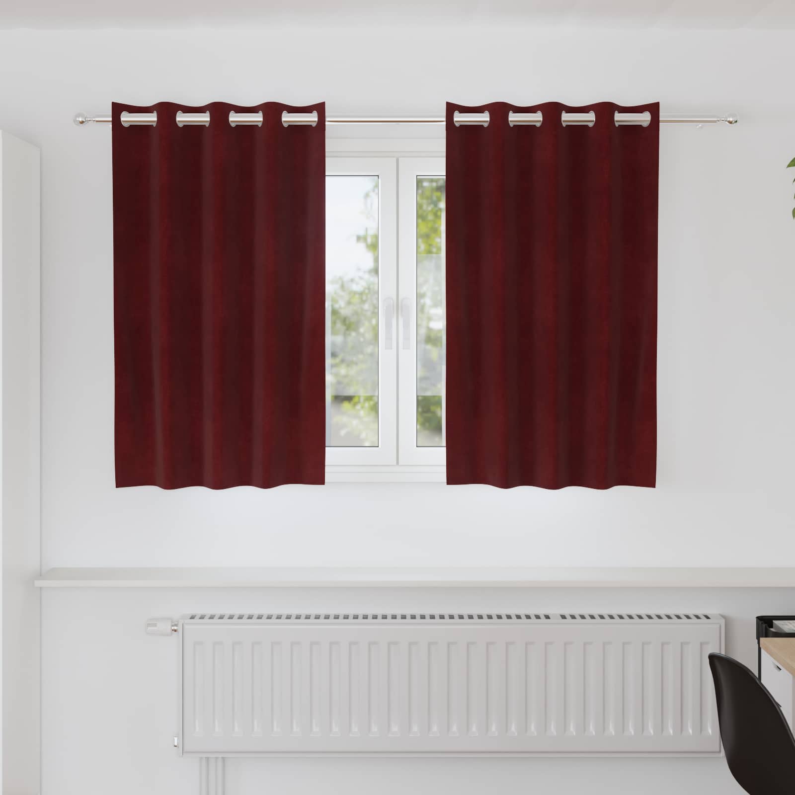 Verduisterende gordijnen 2 pcs Wijnrood 140 x 140 cm Fluweel