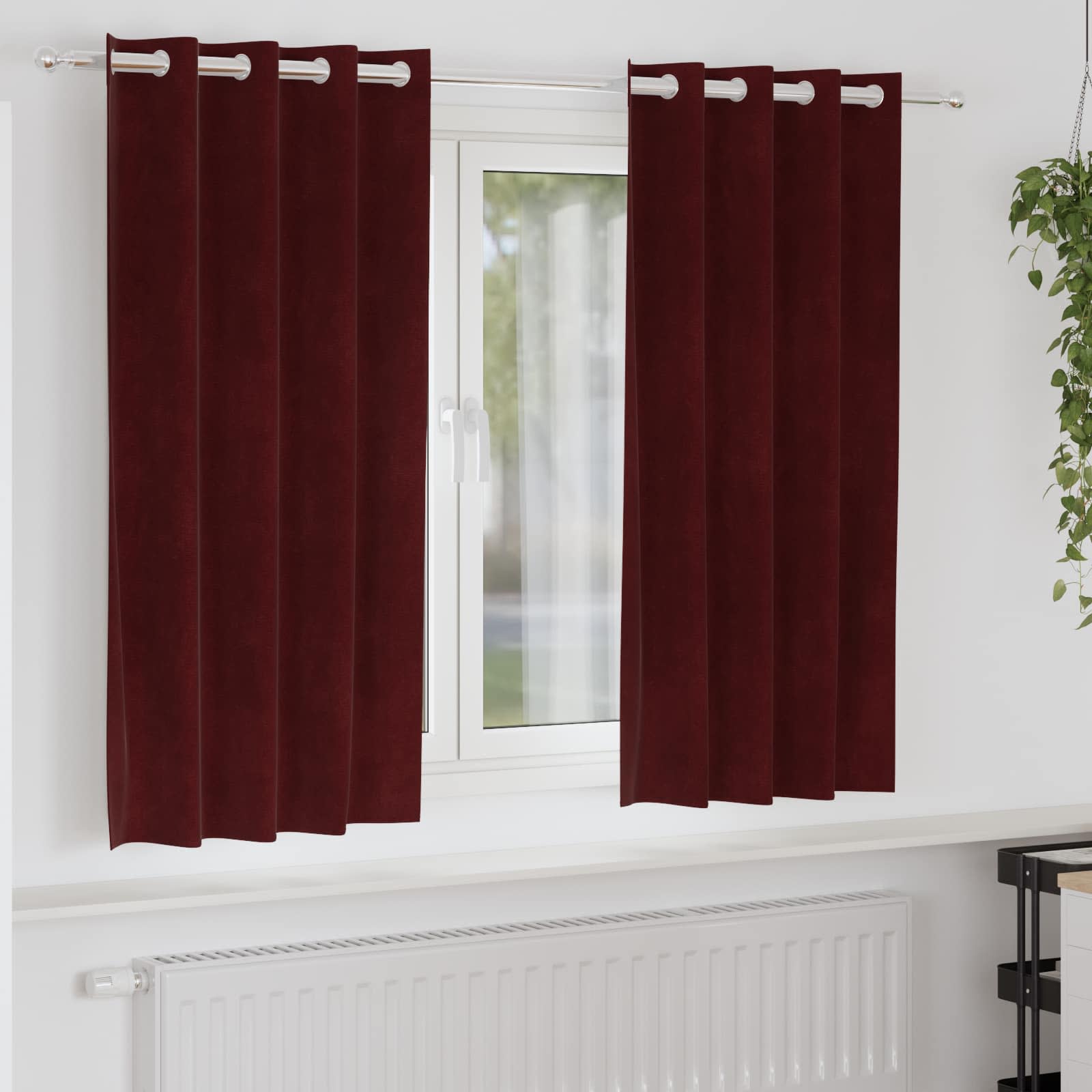 Verduisterende gordijnen 2 pcs Wijnrood 140 x 175 cm Fluweel