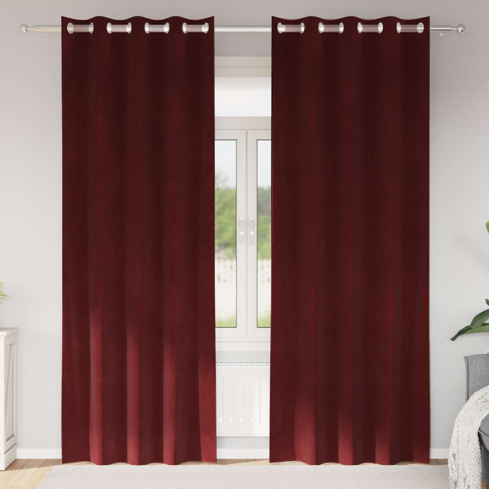 Verduisterende gordijnen 2 pcs Wijnrood 140 x 245 cm Fluweel