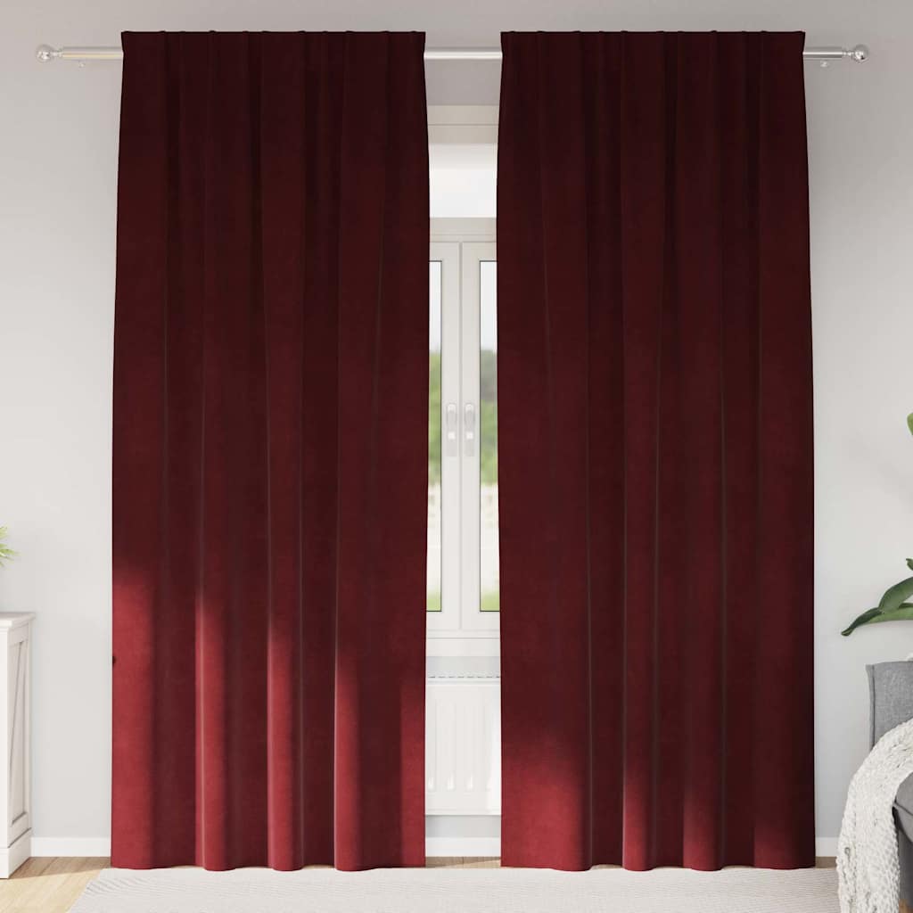 Verduisterende gordijnen 2 st Wijnrood 140 x 245 cm Fluweel