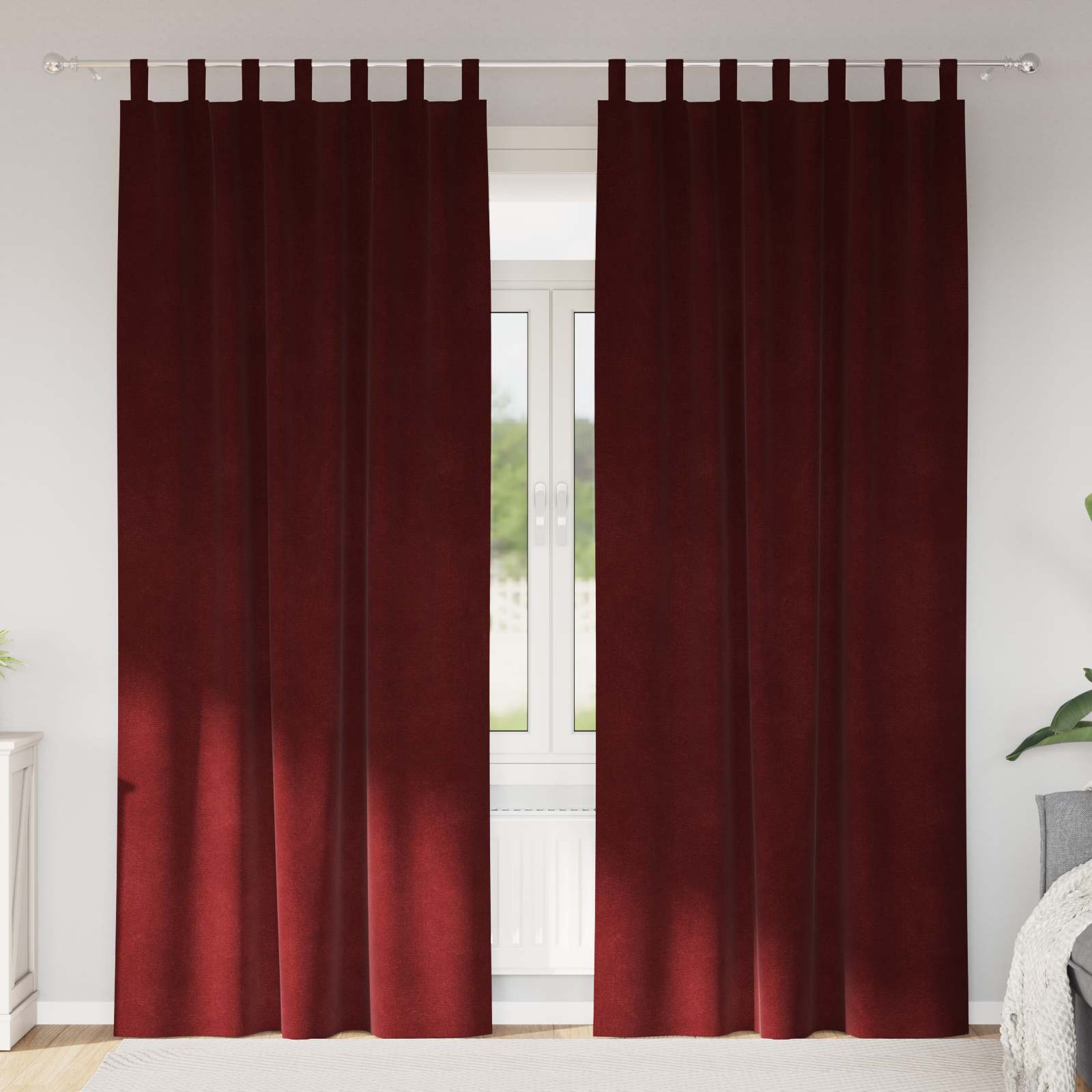 Verduisterende gordijnen 2 pcs Wijnrood 140 x 225 cm Fluweel