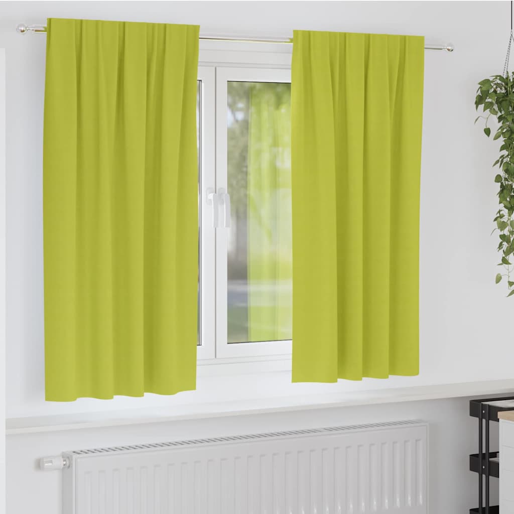 Zwart-out Gordijnen met Ringen 2 pcs Groen 175 x 140 cm