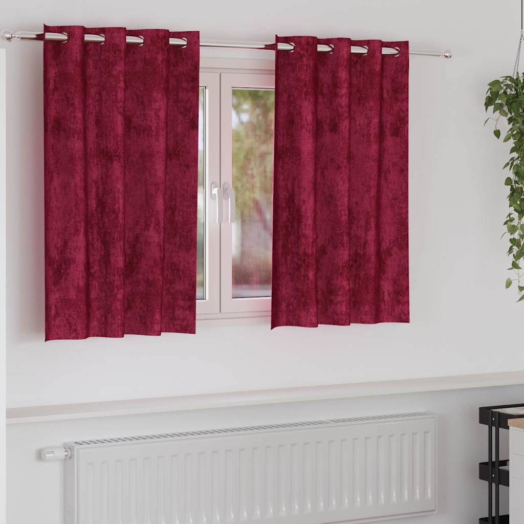 Velvet Gordijnen 2 pcs Wijnrood 140 x 140 cm Fluweel