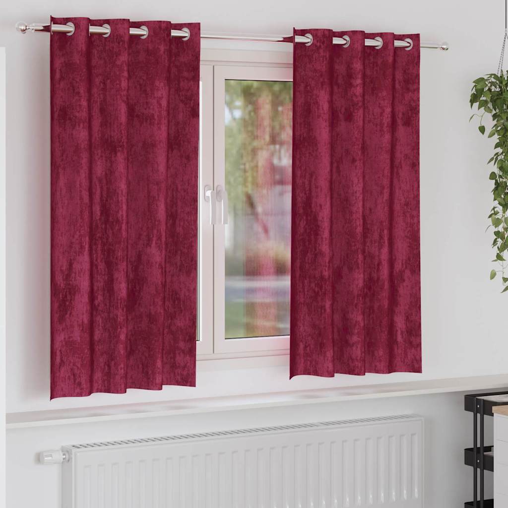 Velvet Gordijnen 2 pcs Wijnrood 175 x 140 cm Fluweel