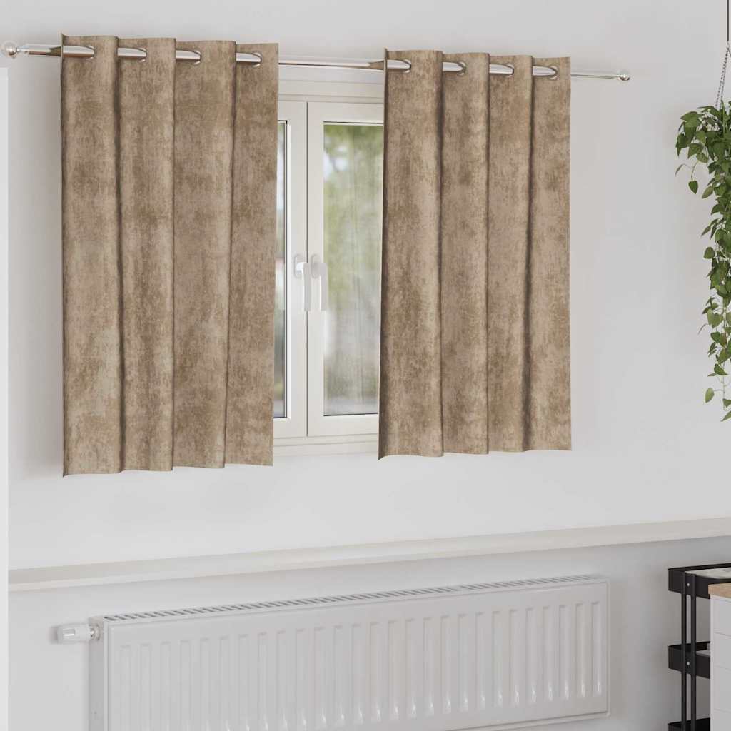 Velvet Gordijnen 2 pcs champagne 140 x 140 cm Fluweel
