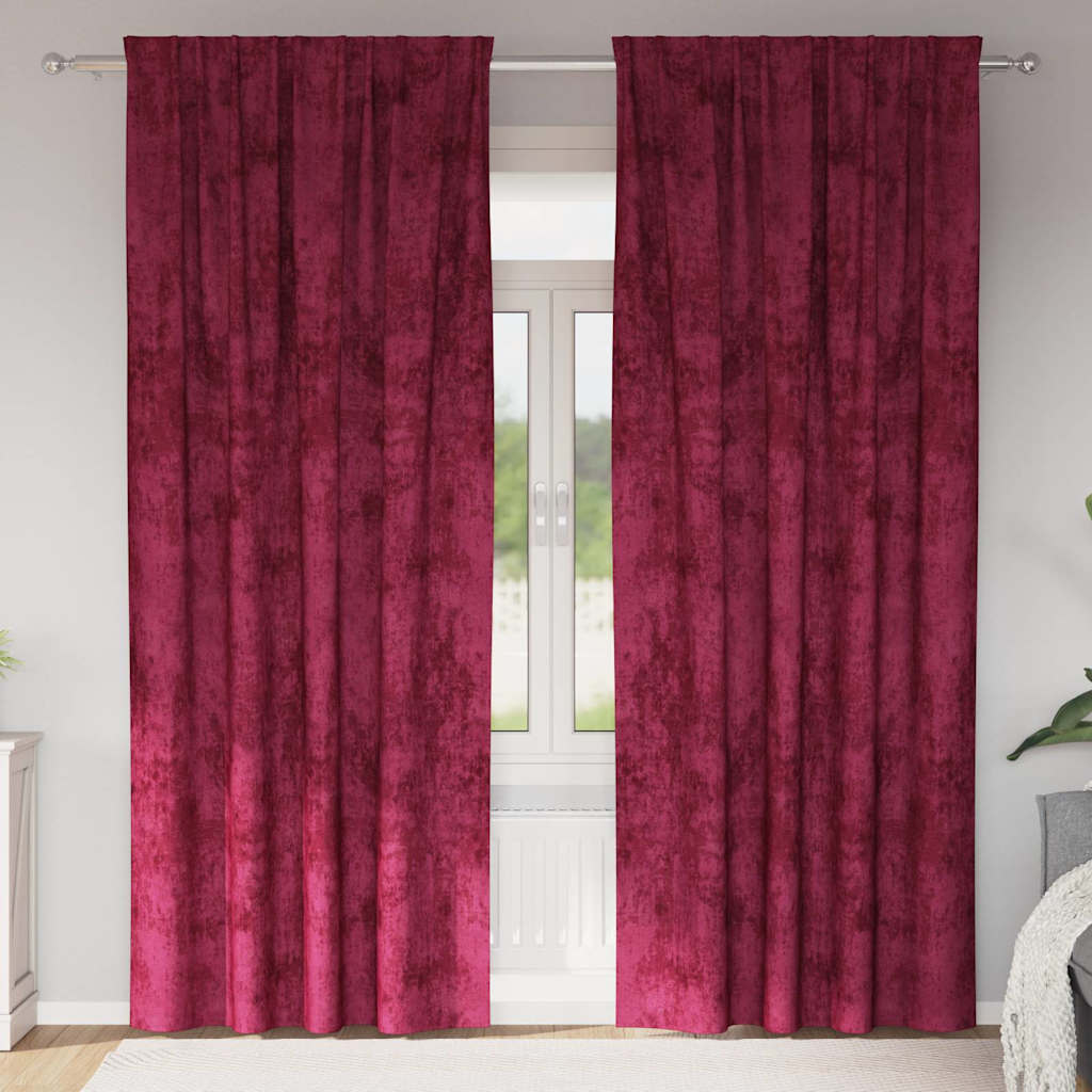 Velvet Gordijnen 2 pcs Wijnrood 260 x 140 cm Fluweel