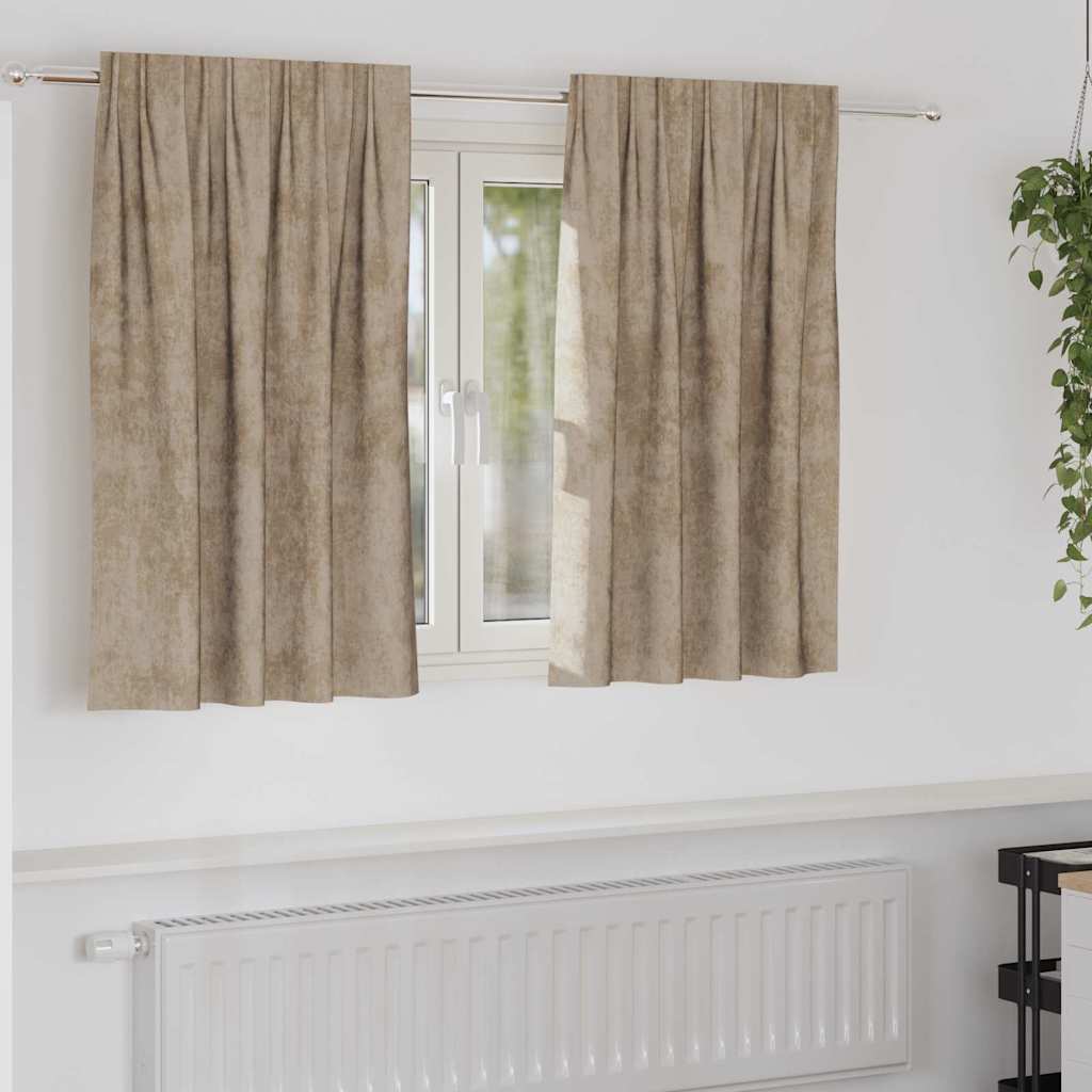 Velvet Gordijnen 2 pcs champagne 140 x 140 cm Fluweel