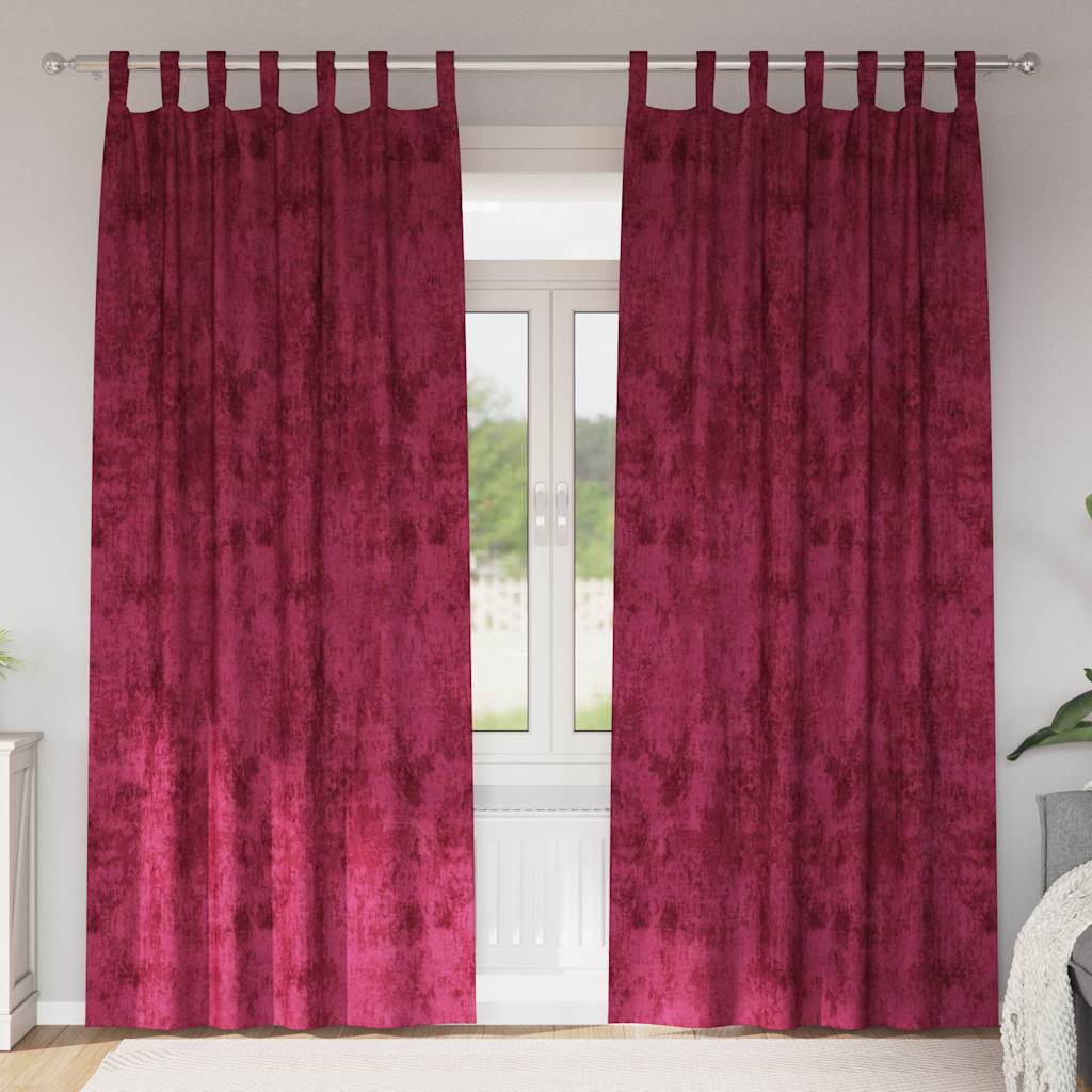 Velvet Gordijnen 2 pcs Wijnrood 225 x 140 cm Fluweel