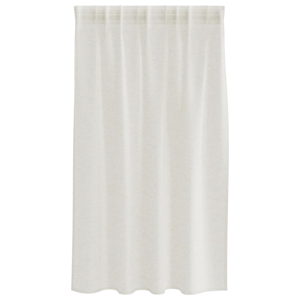 Voile Gordijn 2 st Crème 140 x 140 cm Polyester – afbeelding 4