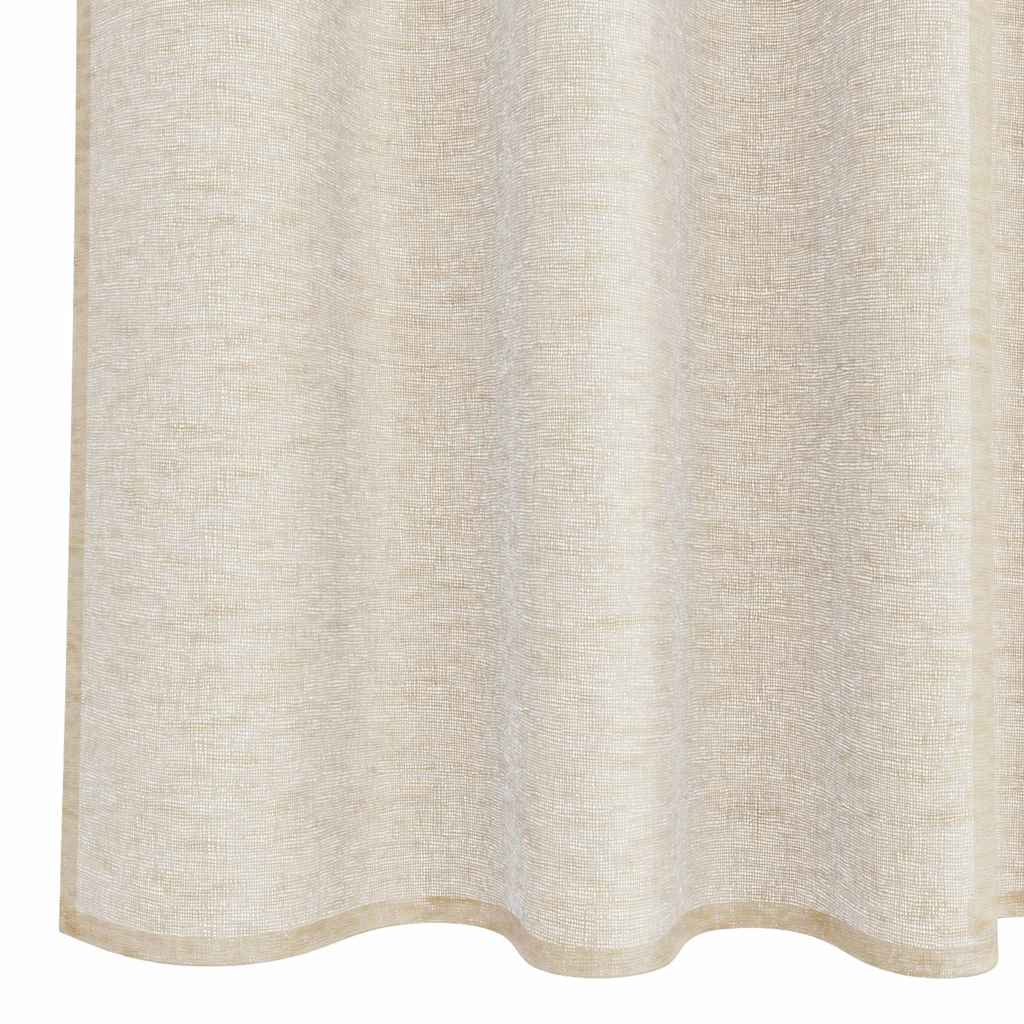 Voile Gordijn 2 st Zand 140 x 140 cm Polyester – afbeelding 6