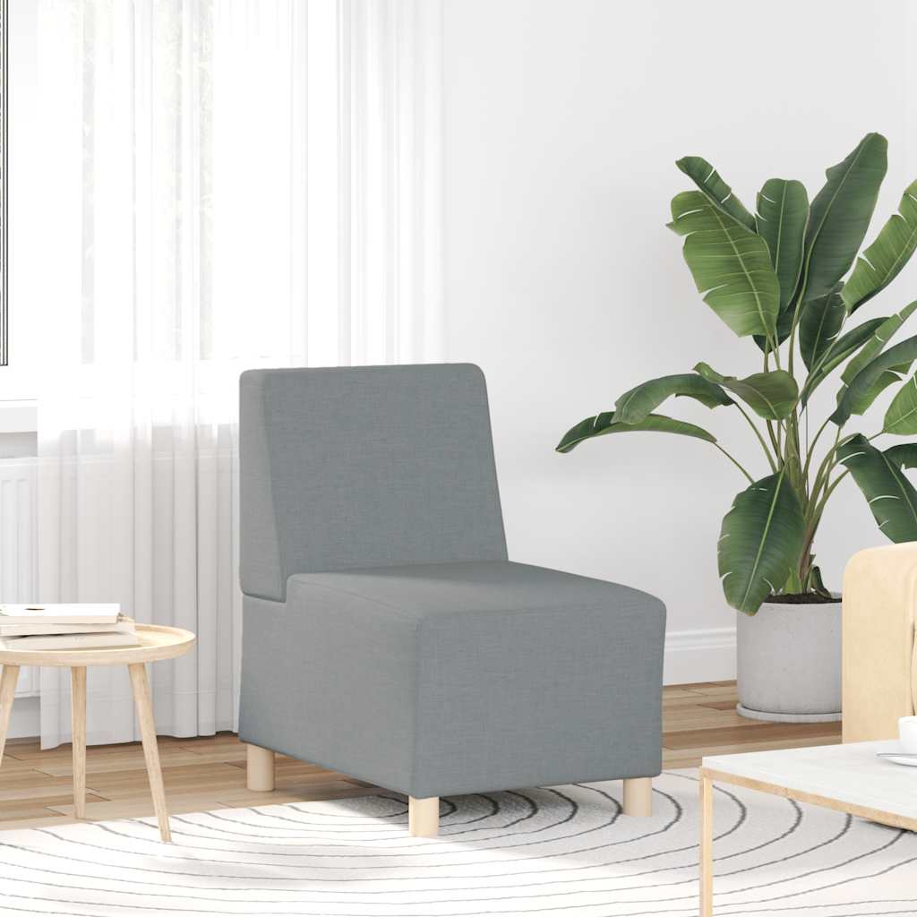 Modulaire bank zonder armleuningen lichtgrijs 55 cm stof
