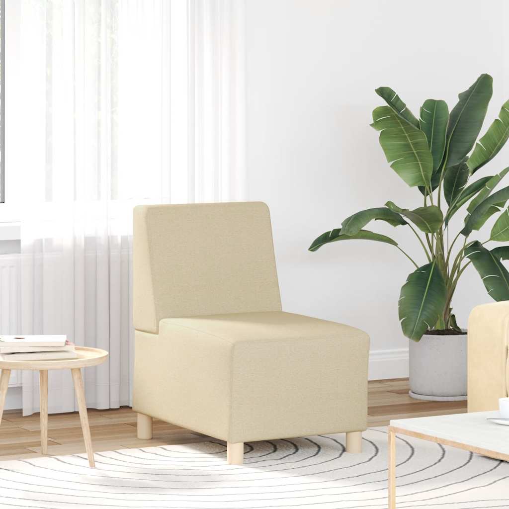 Modulaire bank zonder armleuningen crème 55 cm stof