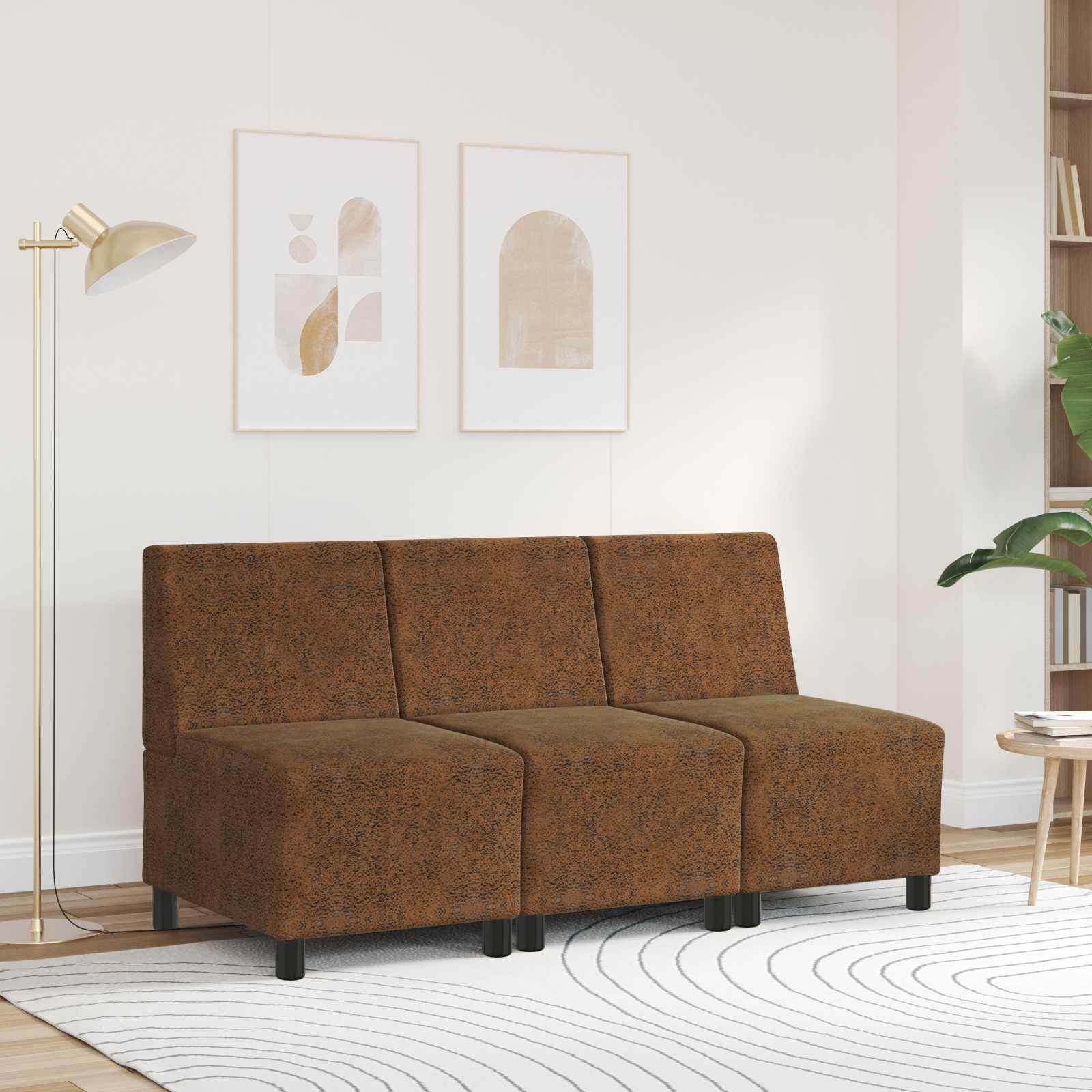 | Sofa Stoel | met kussen Bruin 55 x 74 x 82 cm Faux suede leer