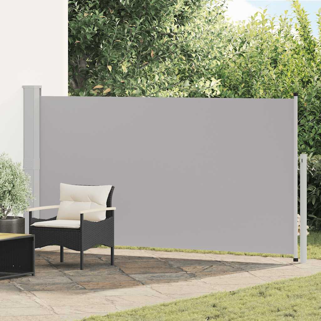 Tuinscherm uittrekbaar 160x300 cm grijs – afbeelding 1
