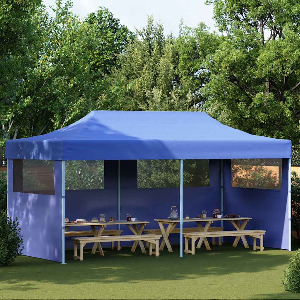 Partytent pop-up inklapbaar 3x6 m blauw – afbeelding 1