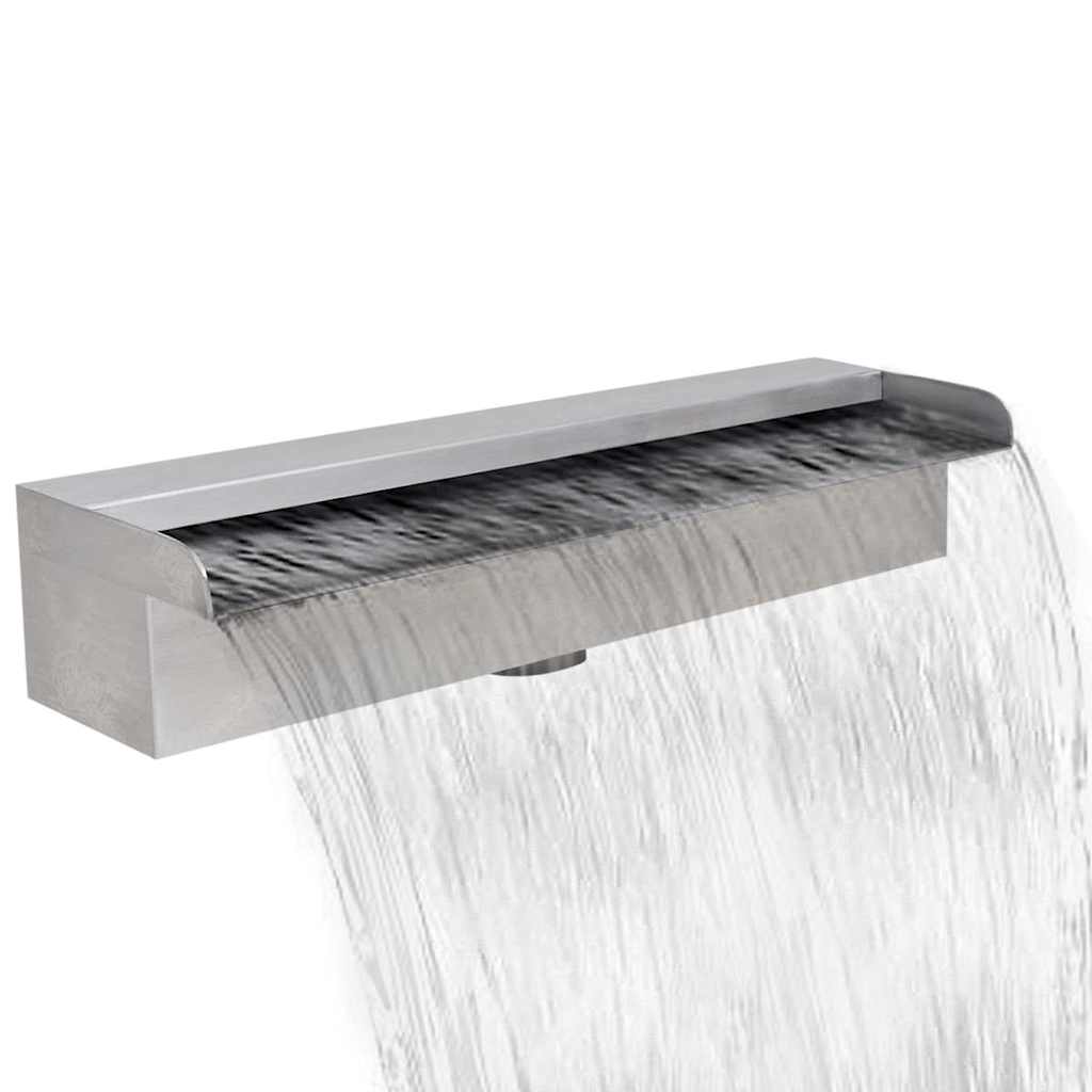 Zwembadwaterval rechthoekig 45 cm roestvrij staal – afbeelding 1