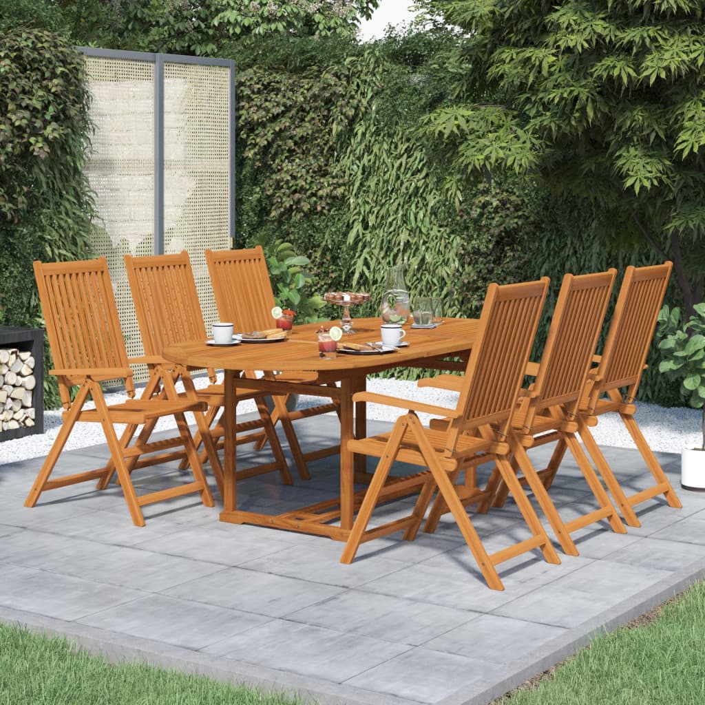 7-delige Tuinset massief acaciahout 150-200 cm – afbeelding 1