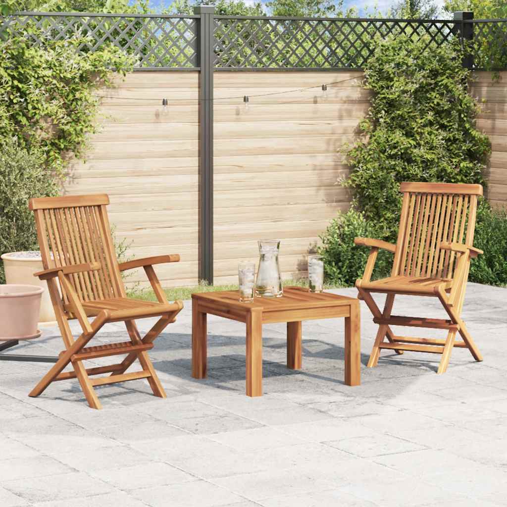Tuinstoelen inklapbaar 2 st massief teakhout