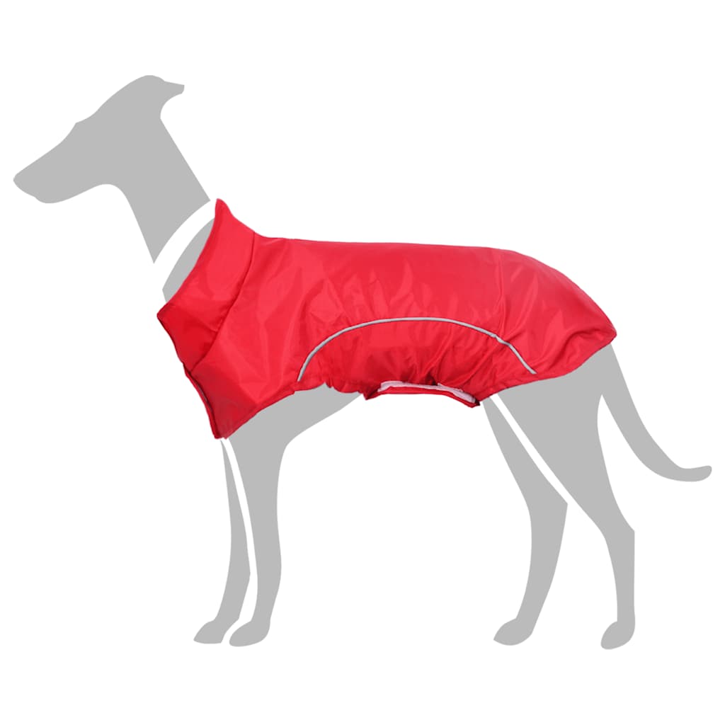 Hondenregenjas met reflecterende strips polyester rood 2XL