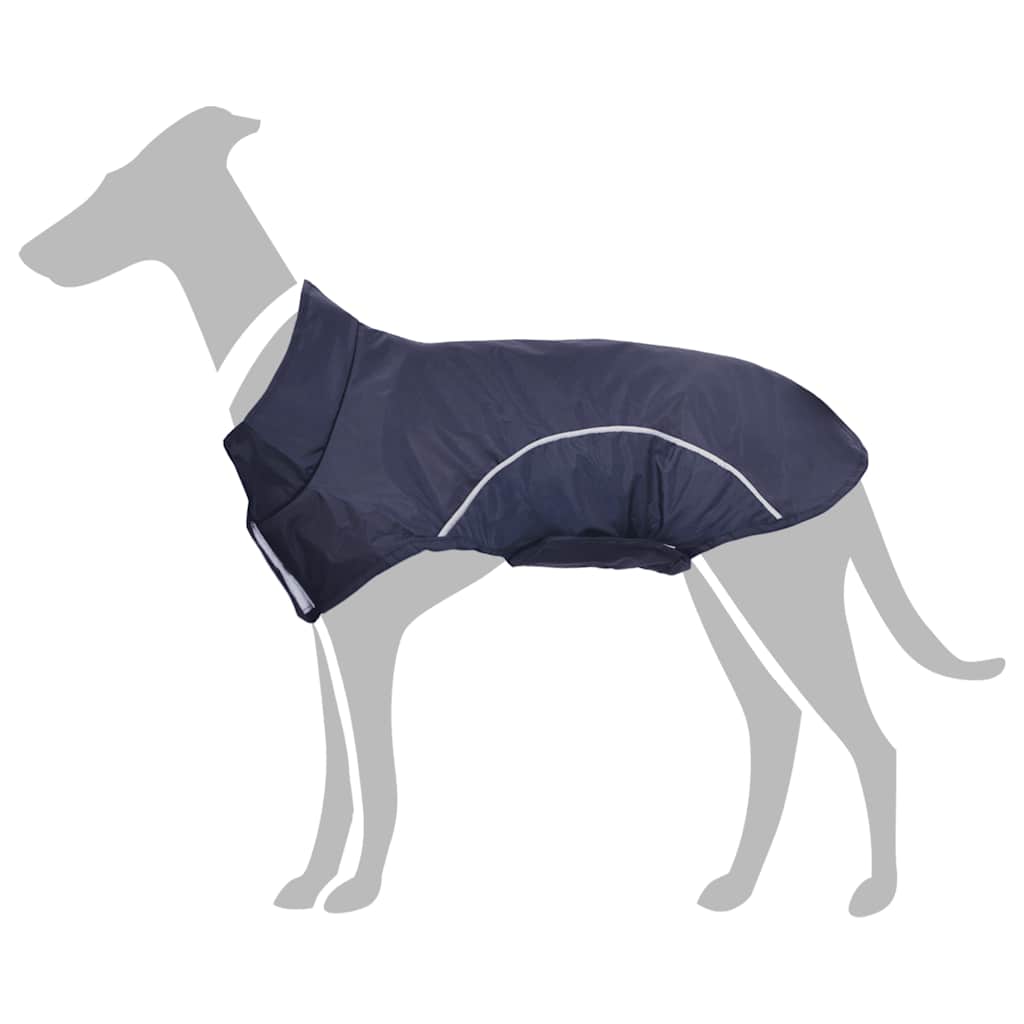 Hondenregenjas met reflecterende strips polyester blauw XL