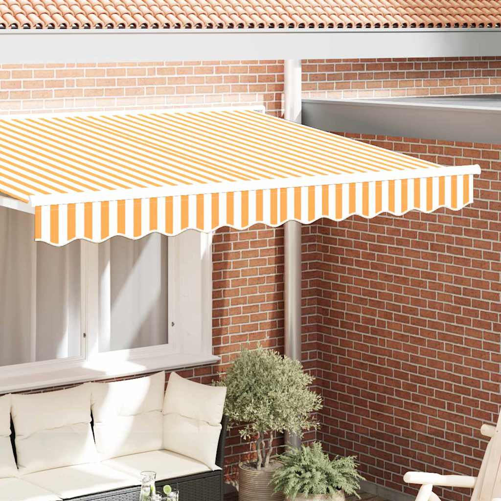 Vervangende markies volant Geel en Wit 2,5 m Polyester – afbeelding 1