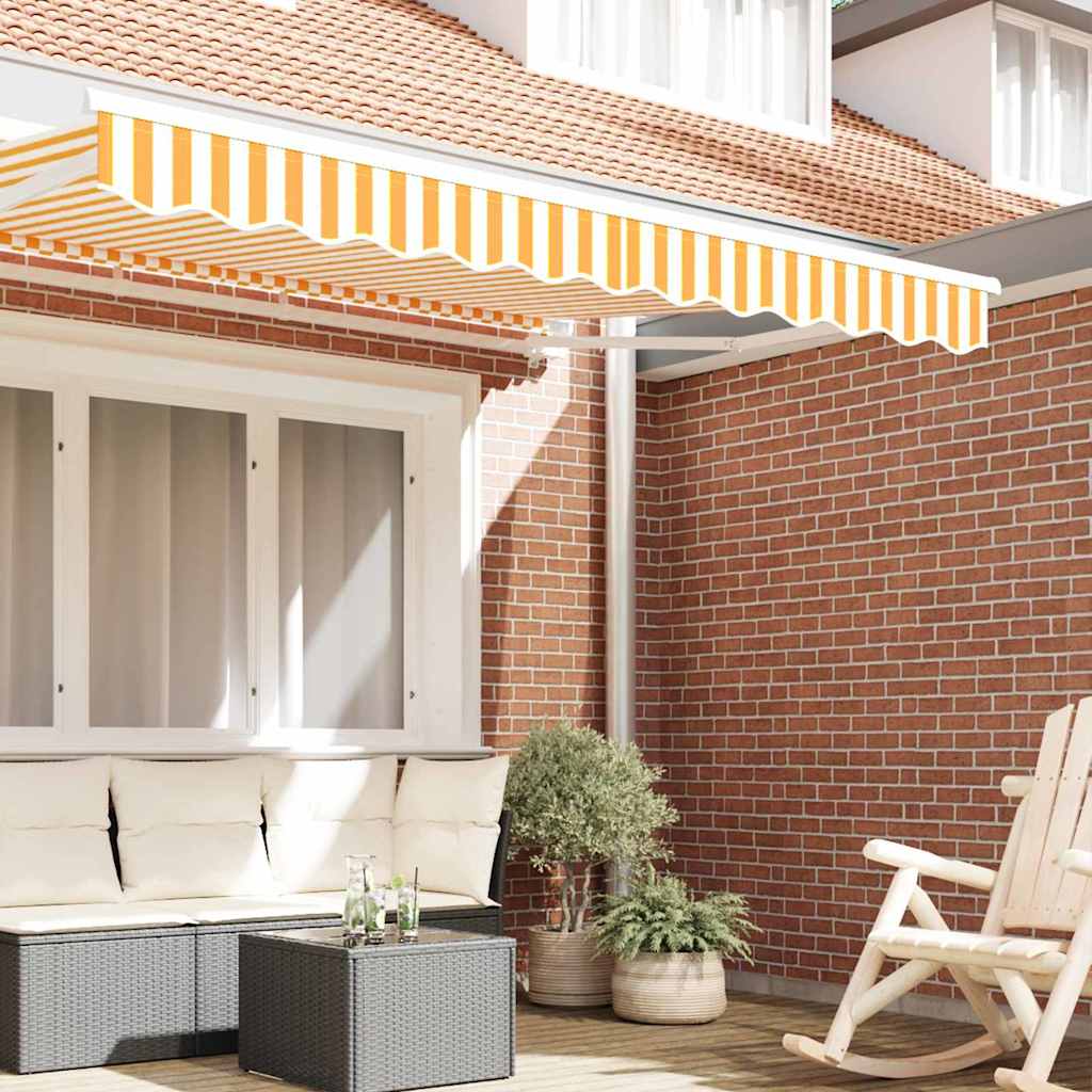 Vervangende markies volant Geel en Wit 2,5 m Polyester – afbeelding 3