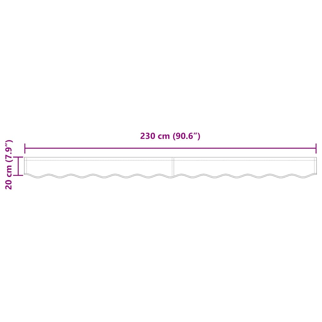 Vervangende markies volant Geel en Wit 2,5 m Polyester – afbeelding 8