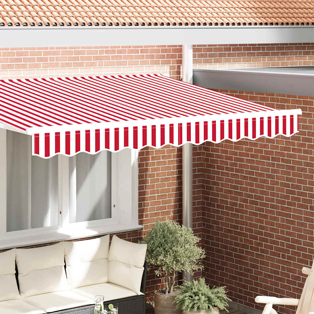 Vervangende markies volant Rood en Wit 2,5 m Polyester
