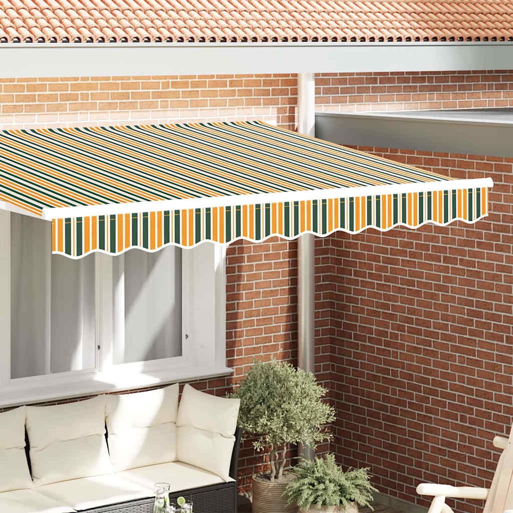 Vervangende markies volant Groen en geel 330 x 20 cm Canvas