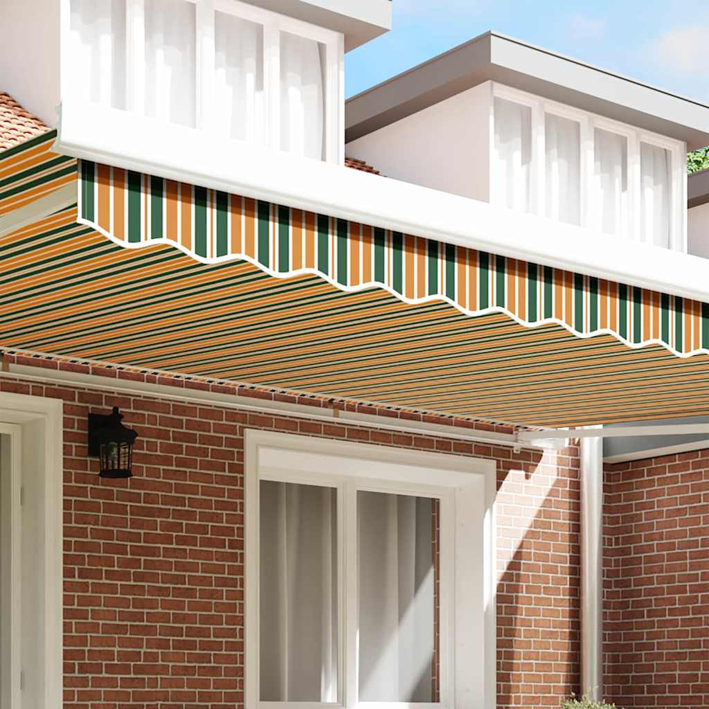 Vervangende markies volant Groen en geel 480 x 20 cm Polyester – afbeelding 3