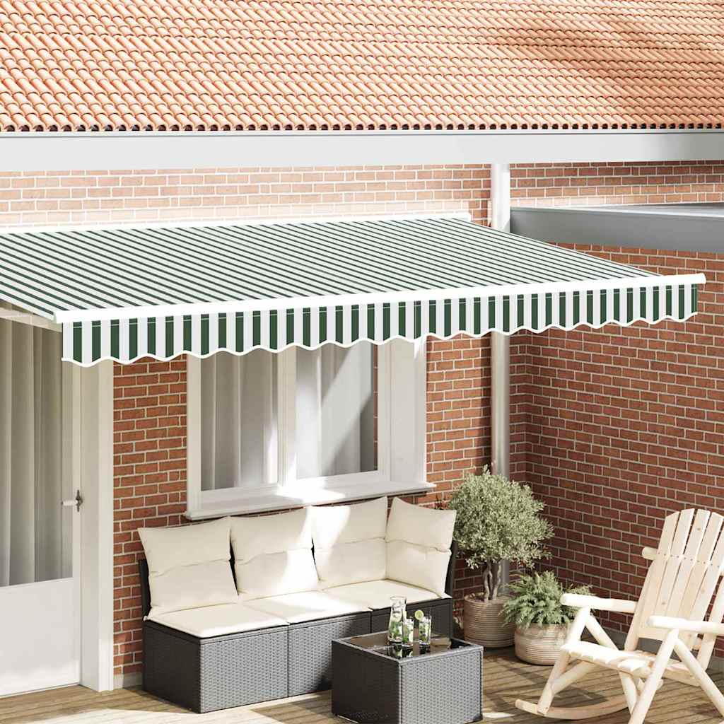 Markies Valance Groen en Wit 380 x 20 cm Canvas