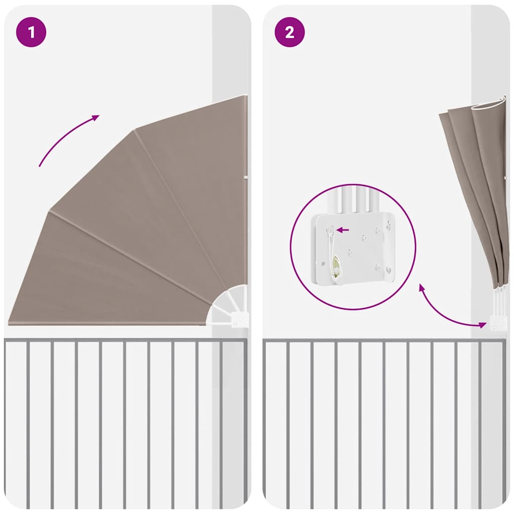 Balkon Privacy Scherm 160 x 160 cm Polyester Taupe – afbeelding 7