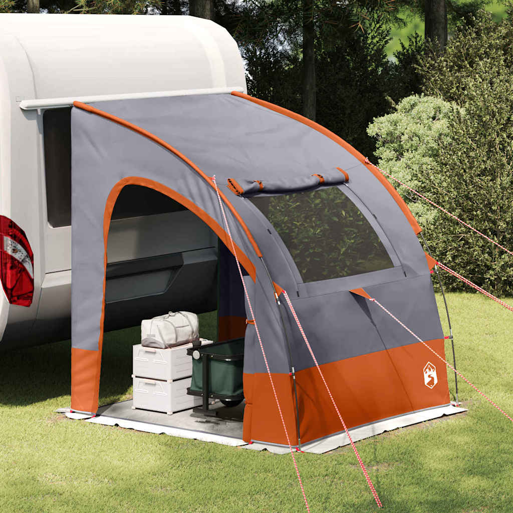 Achterkleptent met dak Grijs en Oranje 194 x 180 x 210 cm taft