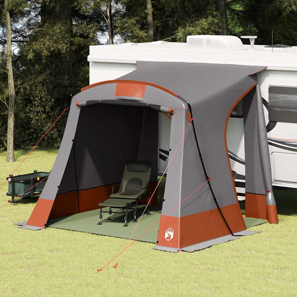 Achterkleptent met dak Grijs en Oranje 285 x 255 x 245 cm taft