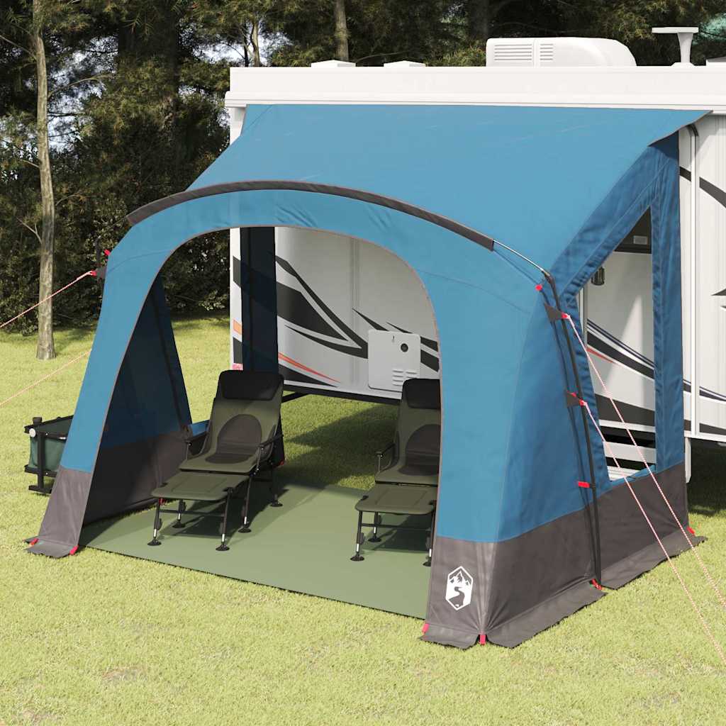 Caravan Tent 3-Persoon met dak Blauw 330 x 252 x 245 cm – afbeelding 1