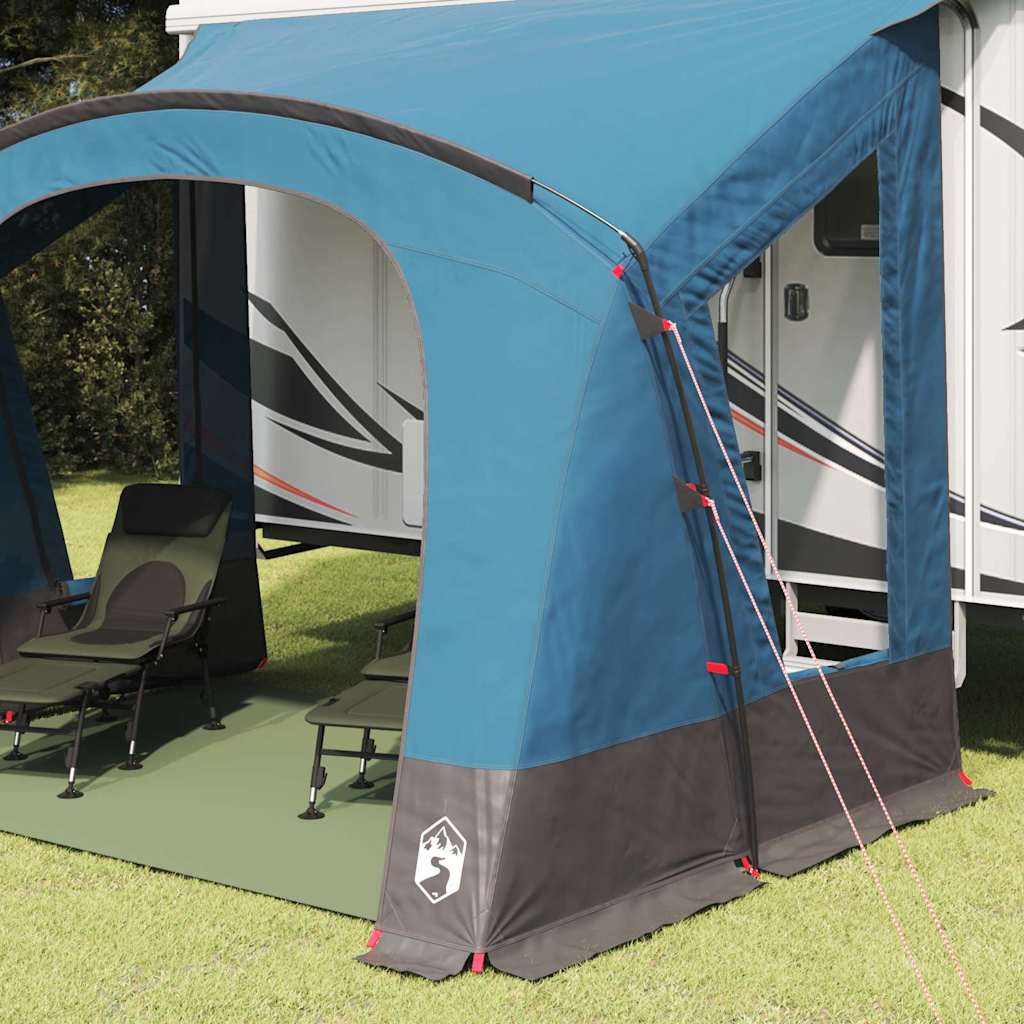 Caravan Tent 3-Persoon met dak Blauw 330 x 252 x 245 cm – afbeelding 3