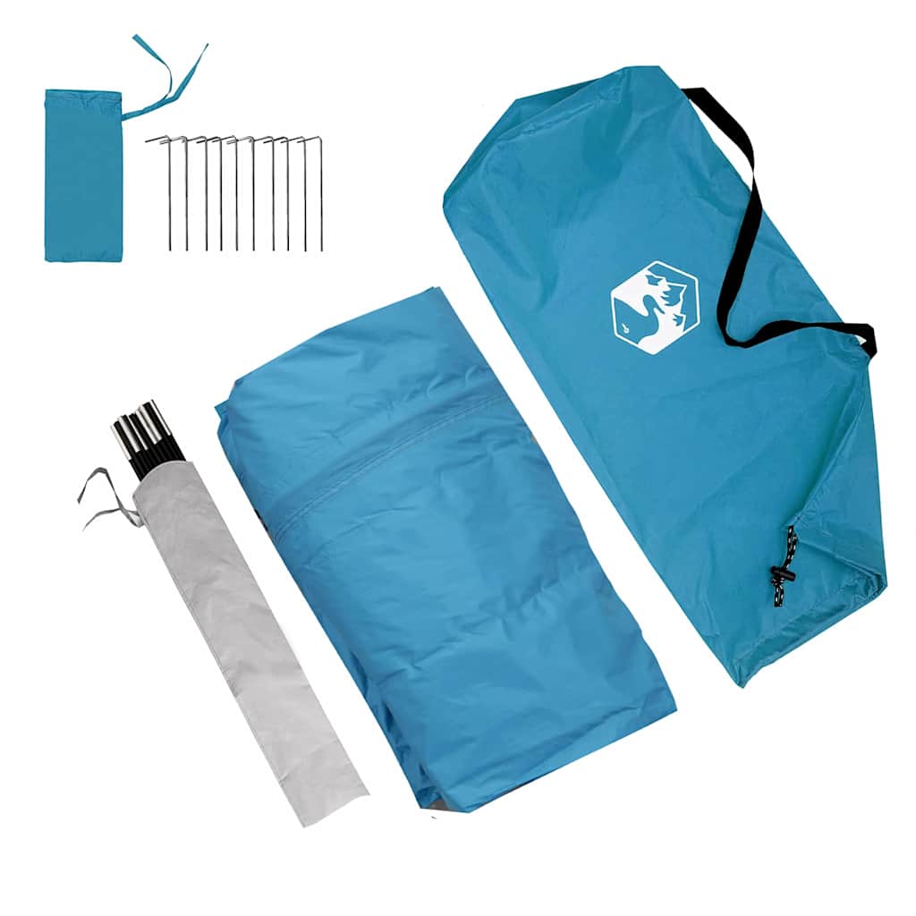 Caravan Tent 3-Persoon met dak Blauw 330 x 252 x 245 cm – afbeelding 9
