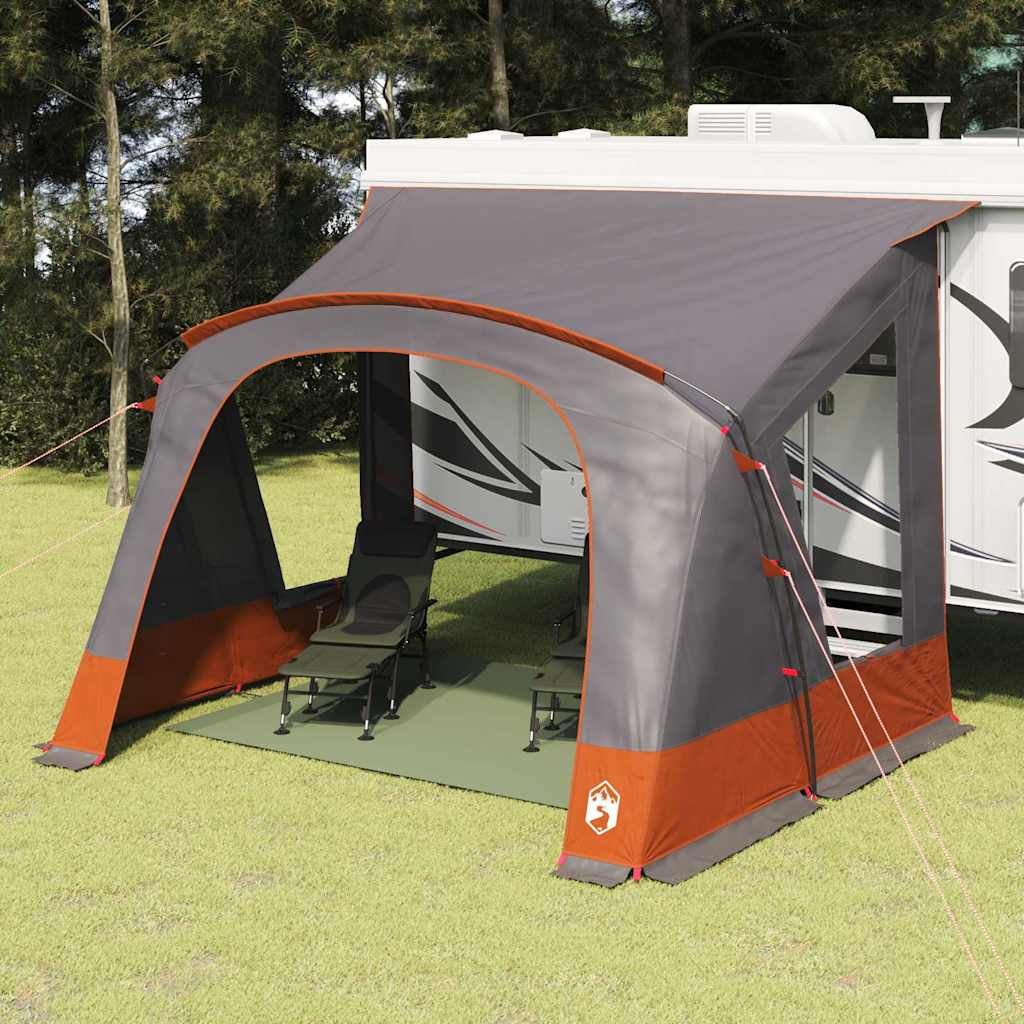 Caravan Tent 5-Person Grijs en Oranje 410 x 275 x 245 cm – afbeelding 1